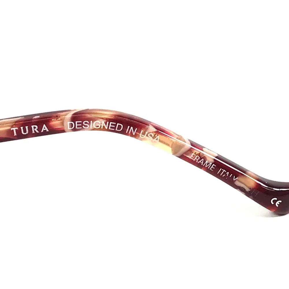 Tura Brilliance Eyeglasses Frames TE282 BUR Burgundy Rose Gold Crystal 51-17-140
